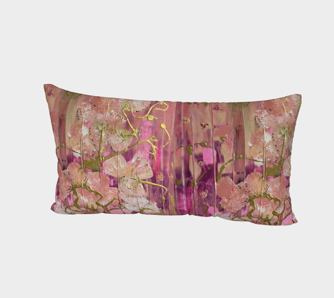 "Seeding Hope" Bed Pillow Sham (Pink, Gold)