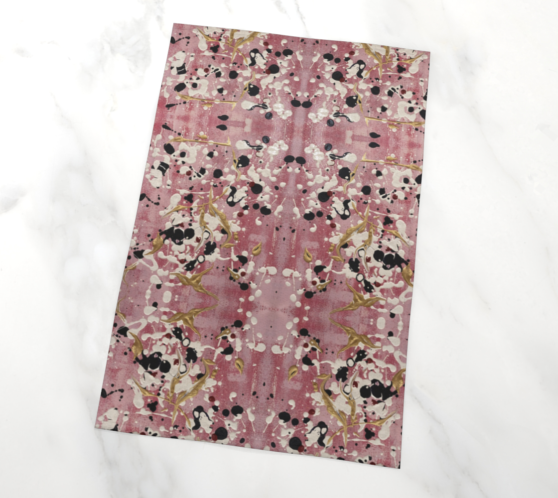 "Cherry Blossoms" Tea Towel (Pink, White)