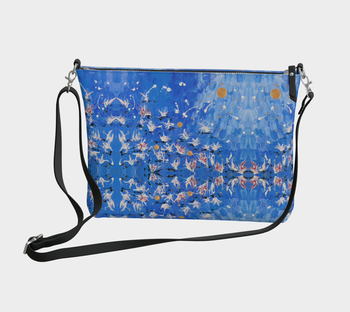 "Generosity"  Vegan Leather Crossbody Purse (Blue)