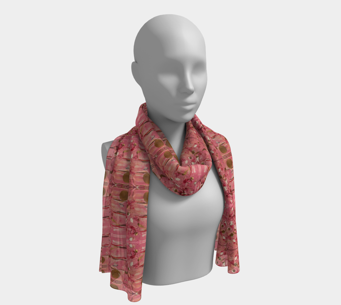 "Gratitude" Long Scarf (Pink, Gold)