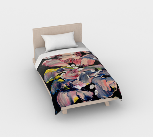 ”Grace In Orchid Petals” Duvet Cover (Black, Pink, Blue)