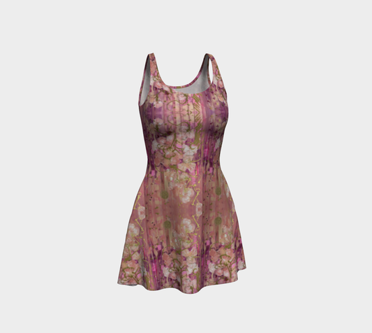 "Seeding Hope" Flare Dress (Pink, Gold)