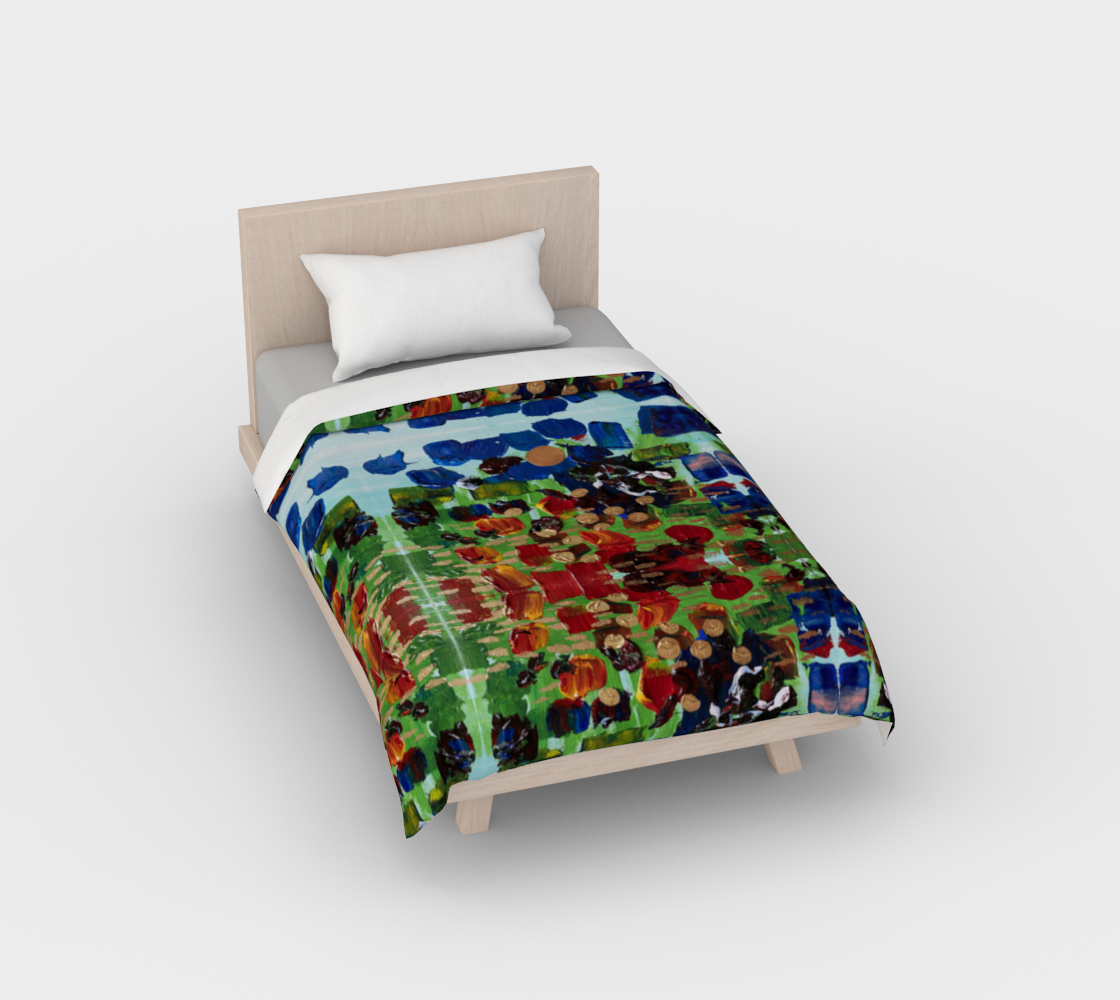 ”Fall Garden” Duvet Cover(Green, Blue, Red)