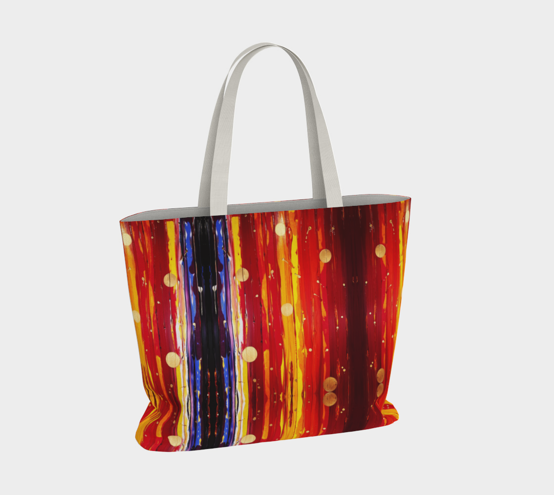"View From the Red Planet" Large Tote (Red, Yellow, Purple, Gold)