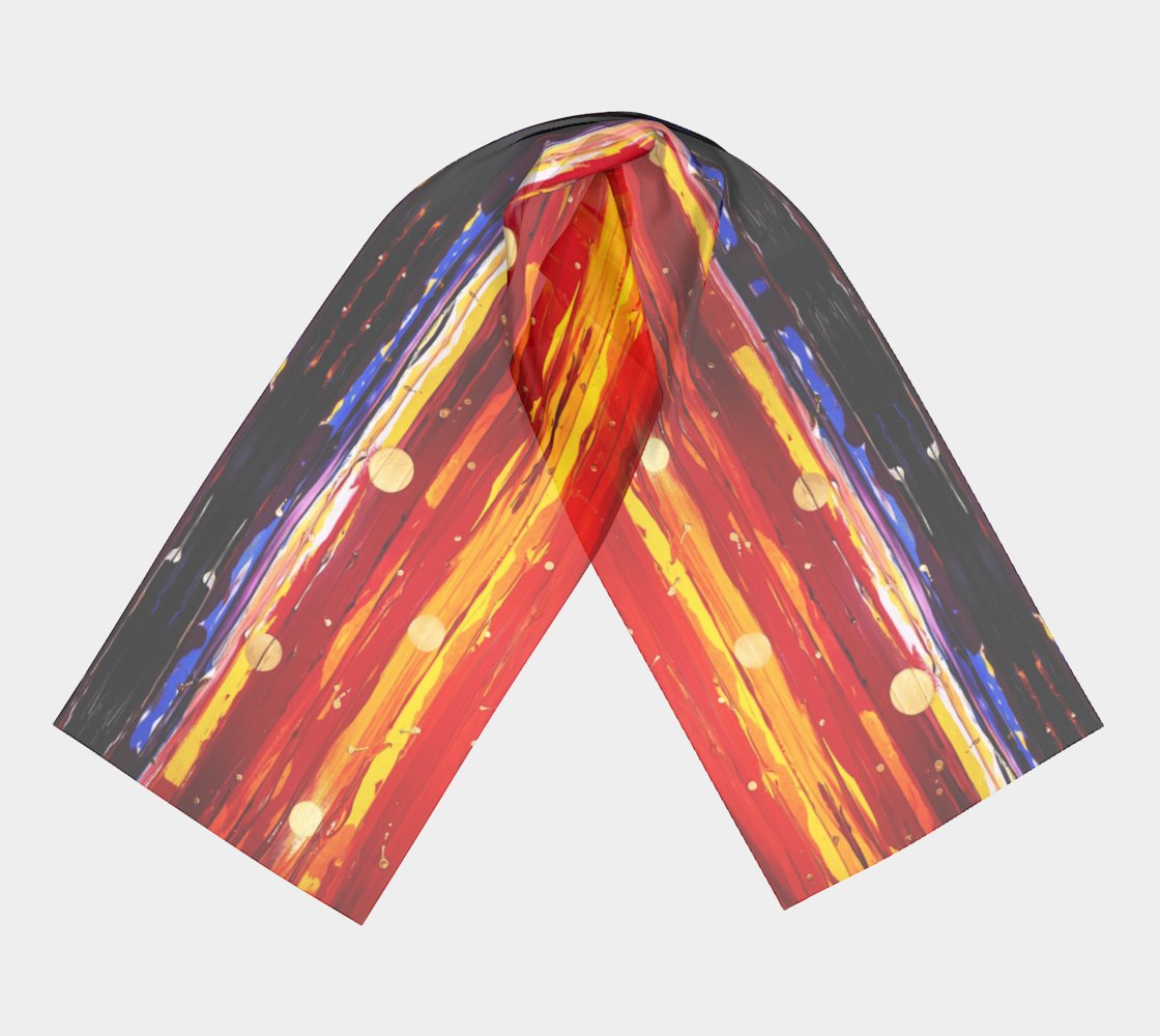 "View from the Red Planet" Long Scarf (Red, Orange, Purple)