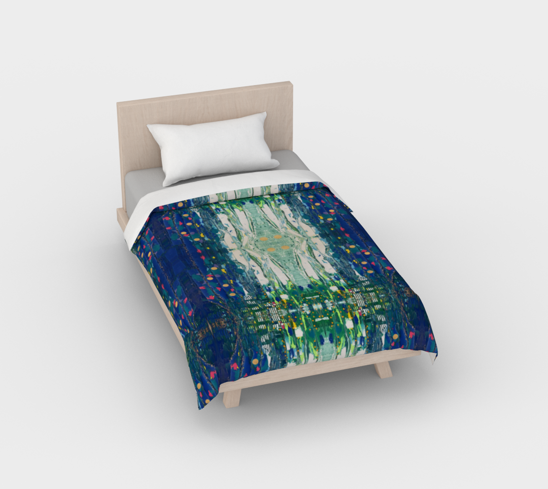 "By Monty's Marsh" Duvet Cover (Blue, Green)