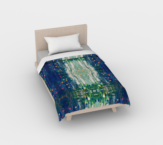 "By Monty's Marsh" Duvet Cover (Blue, Green)
