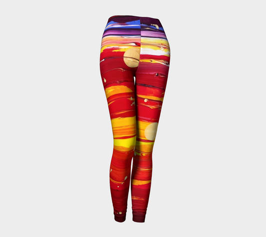 "View From the Red Planet" Leggings (Red, Yellow, Purple)