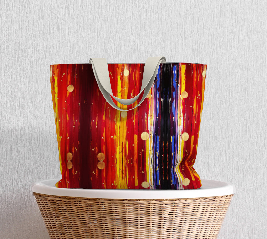 "View From the Red Planet" Large Tote (Red, Yellow, Purple, Gold)