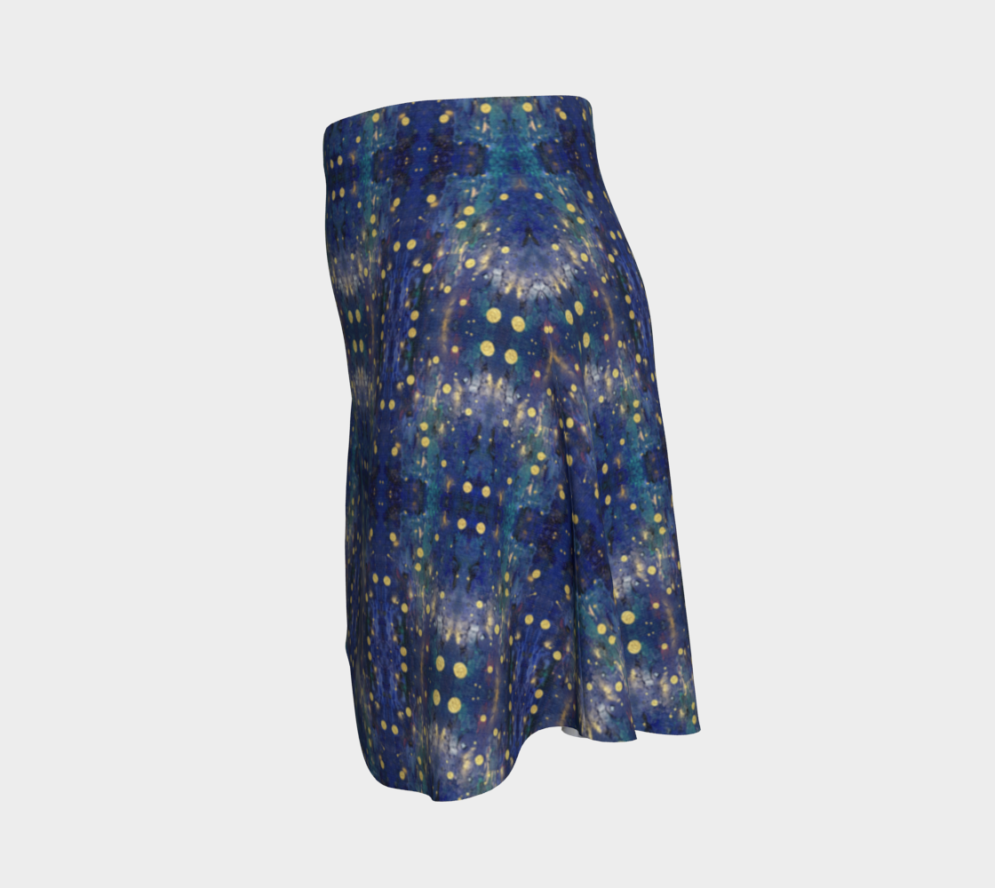 "Advent Blue  " Flare Skirt (Blue, Gold)