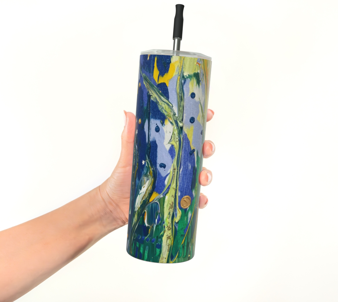 "Spring Awakening" Matte Tumbler (Blue, Yellow, Green)