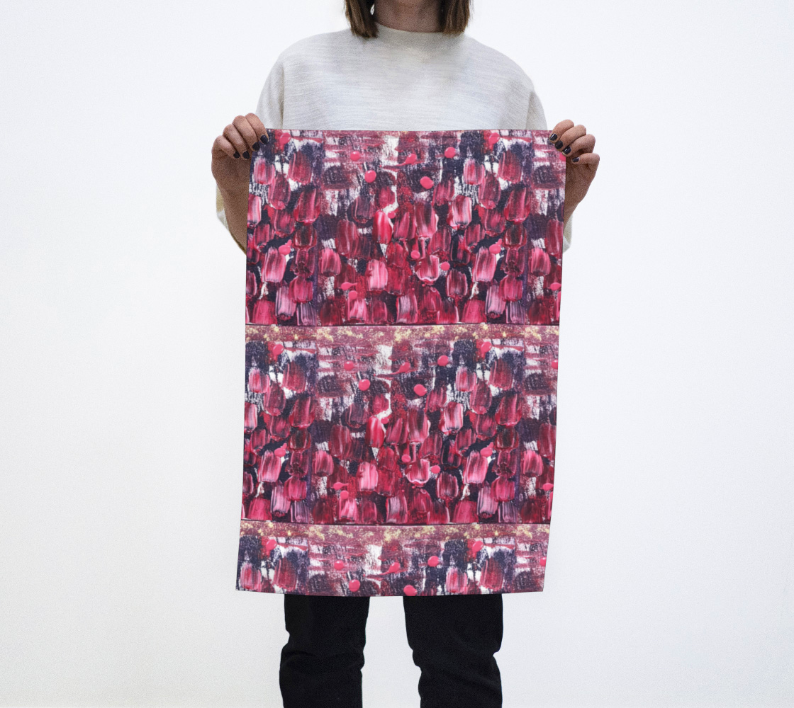 Pink Tulips Tea Towel