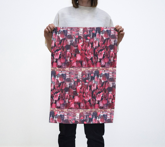 Pink Tulips Tea Towel