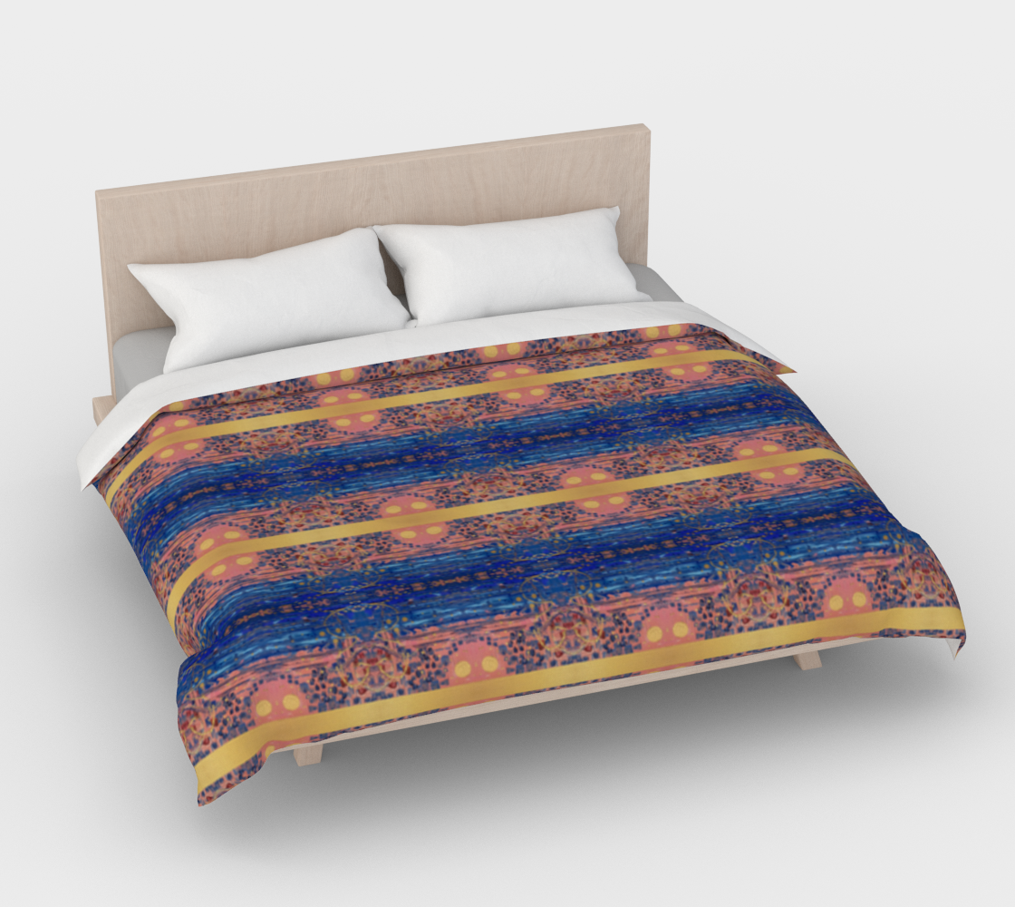 ”Sophia” Duvet Cover #2  (Pink, Blue, Gold)