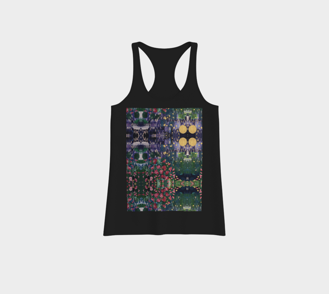 "Spring Rain" Comfort Racerback Tank Top (Black, Purple, Pink, Green)