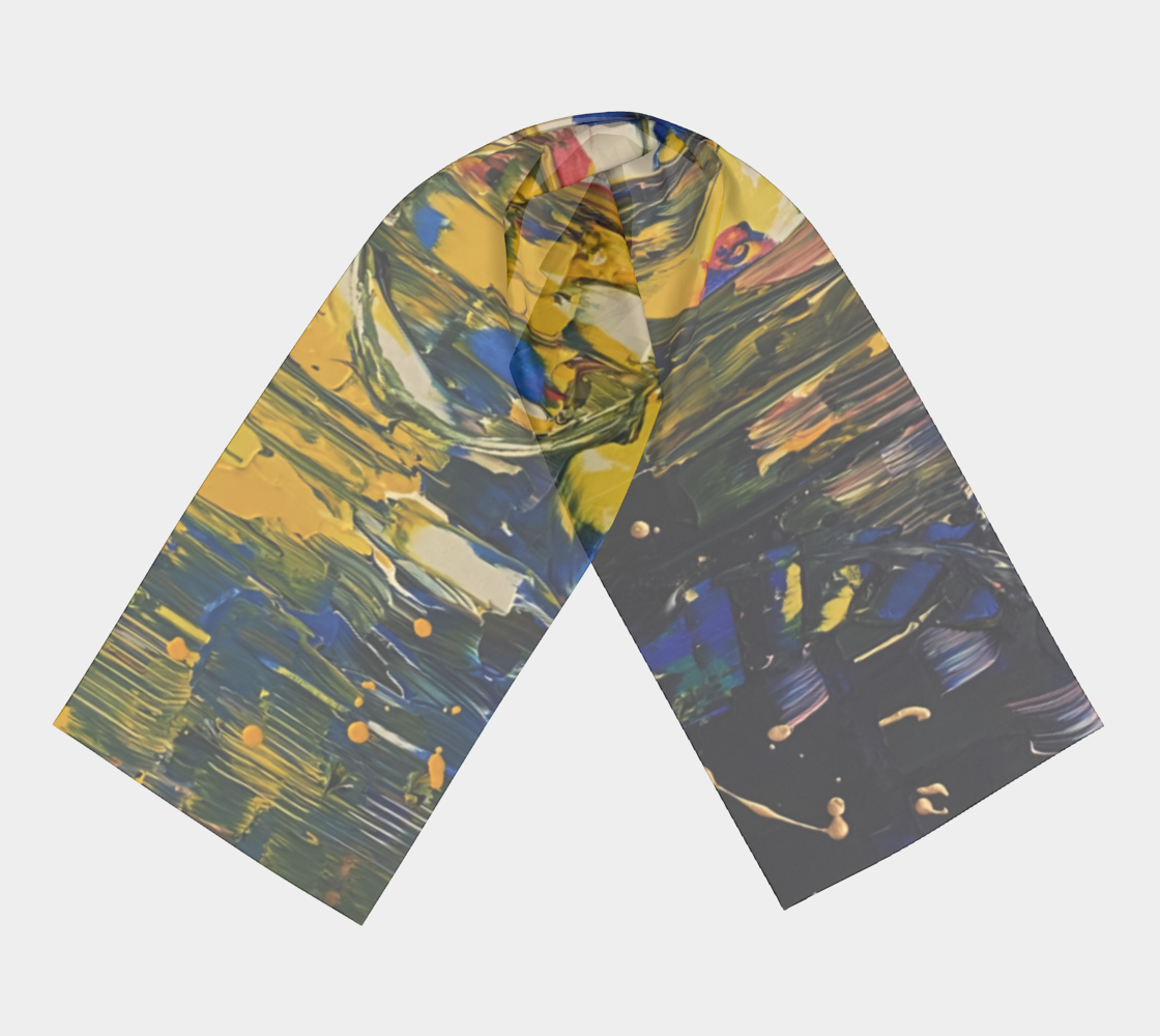 "Bethlehem " Long Scarf (Blue, Yellow)