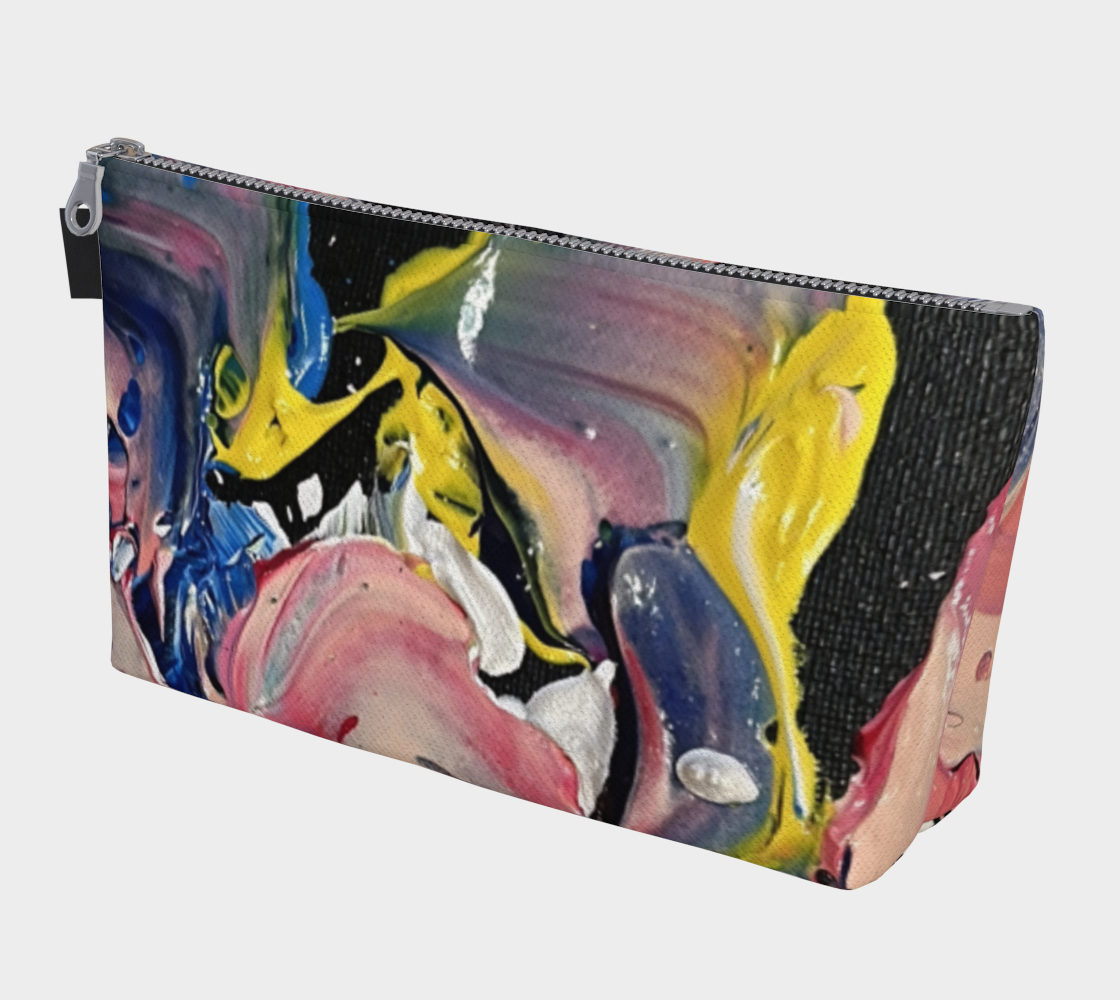 "Grace in Orchid Petals" Make Up Bag (Black, Pink, Yellow)