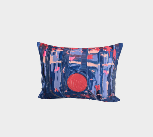 "Joy" Bed Pillow Sham #2 (Blue, Pink)