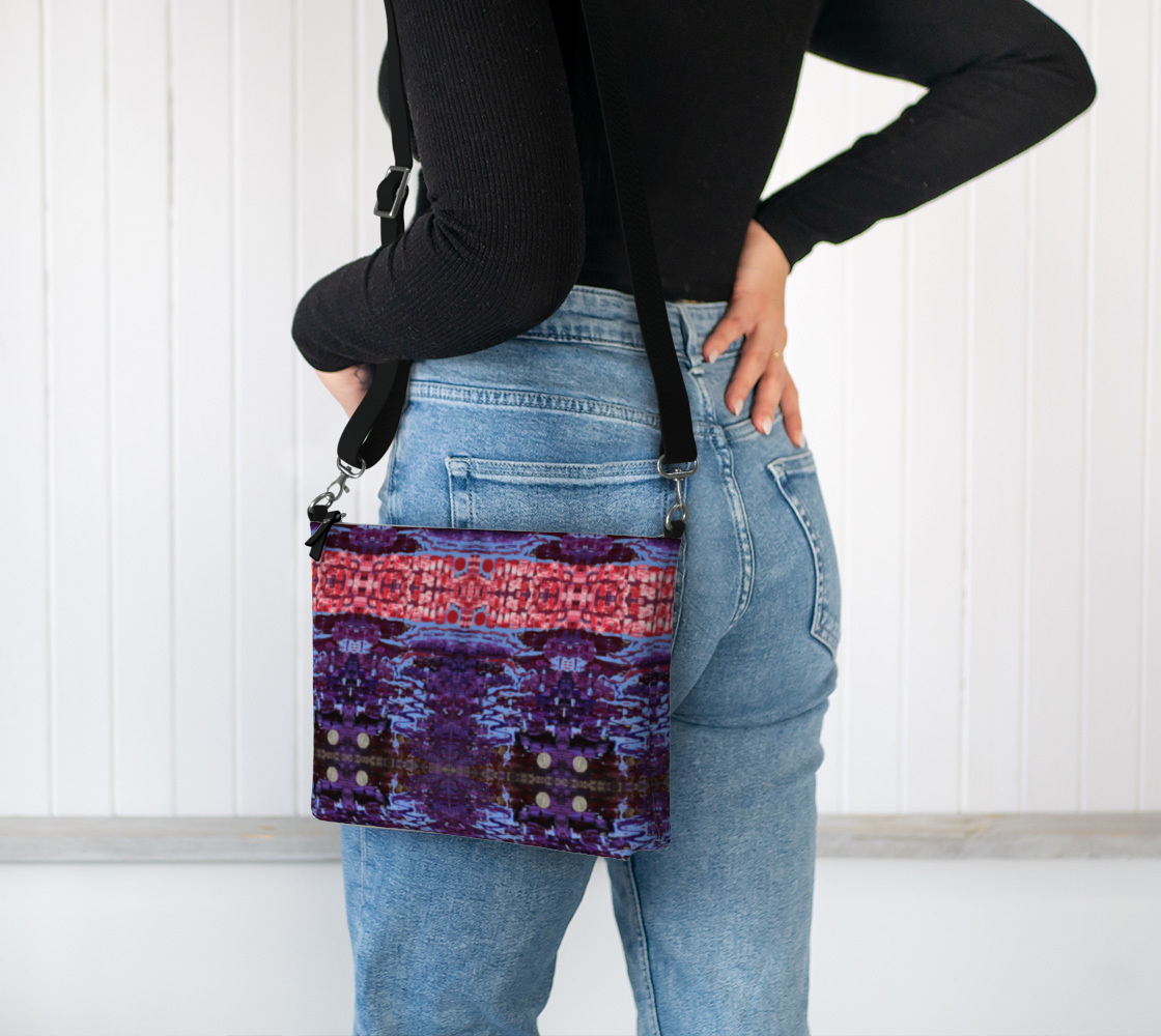 “Wisdom” Vegan Leather Crossbody (Purple, Pink)