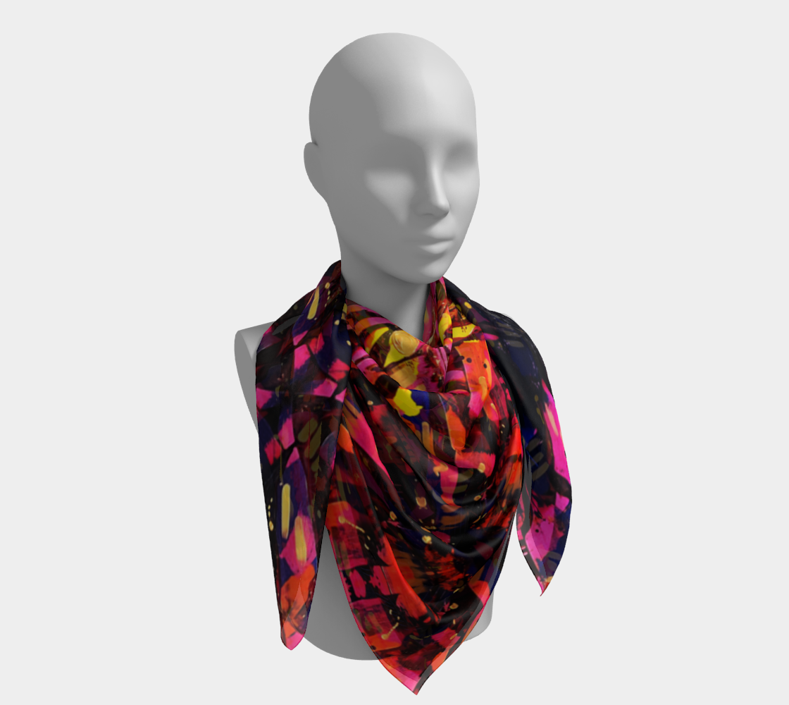 "Mercy" Square Scarf (Orange, Pink, Purple)