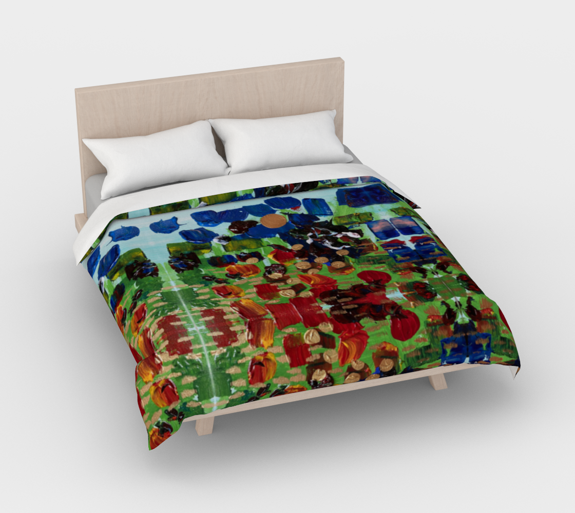 ”Fall Garden” Duvet Cover(Green, Blue, Red)