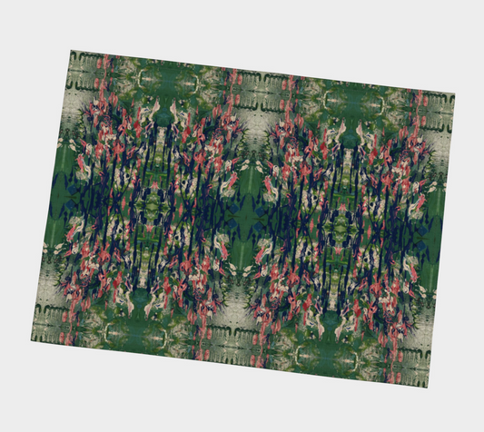 “Marsh Flowers” Placemat (Green, Pink)