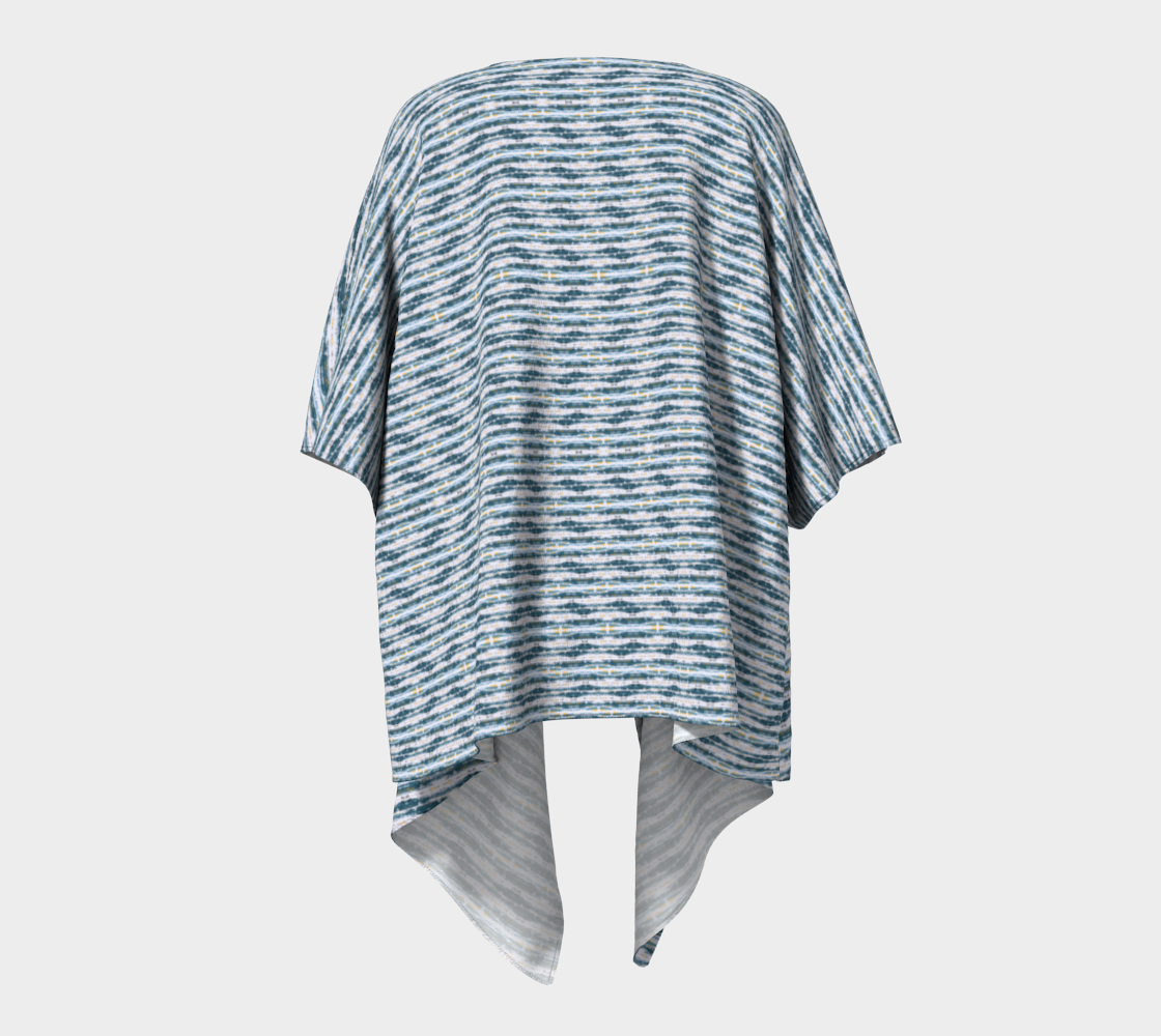 "Seagulls" Draped Kimono (Blue and White)