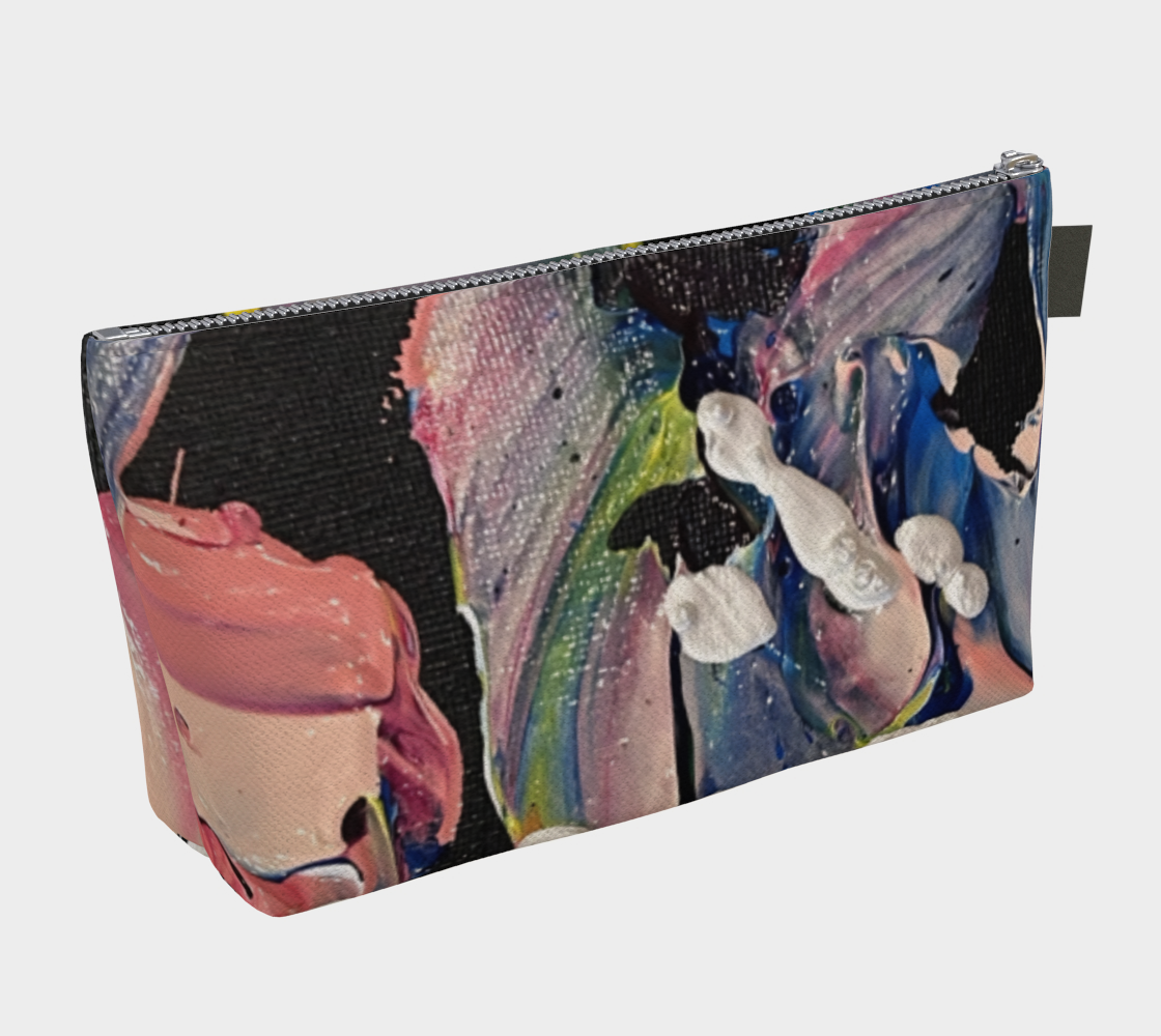 "Grace in Orchid Petals" Make Up Bag (Black, Pink, Yellow)