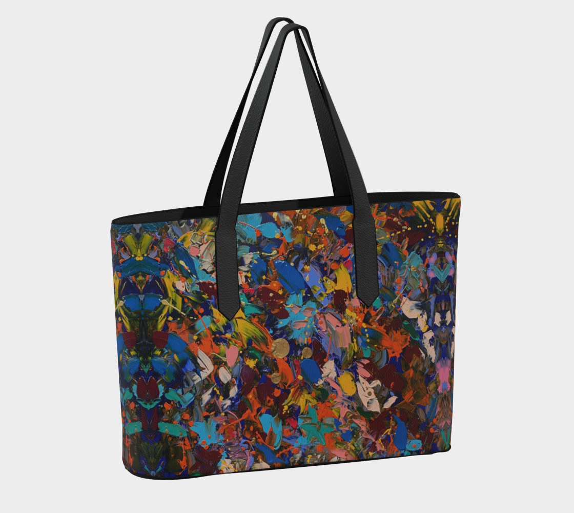 “Crazy for You” Vegan Leather Tote Bag (Multi)