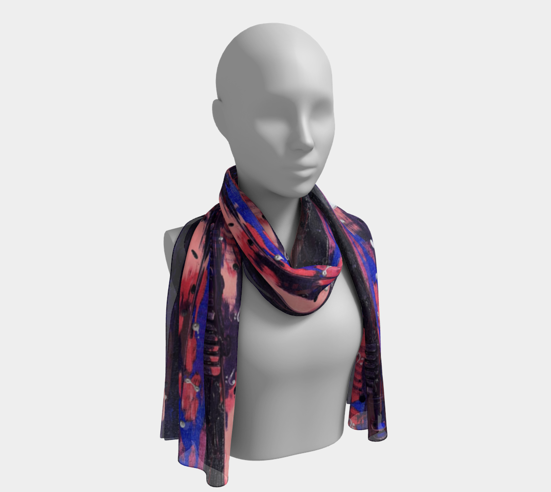 "Winter Night Music" Long Scarf #3 (Purple, Pink)