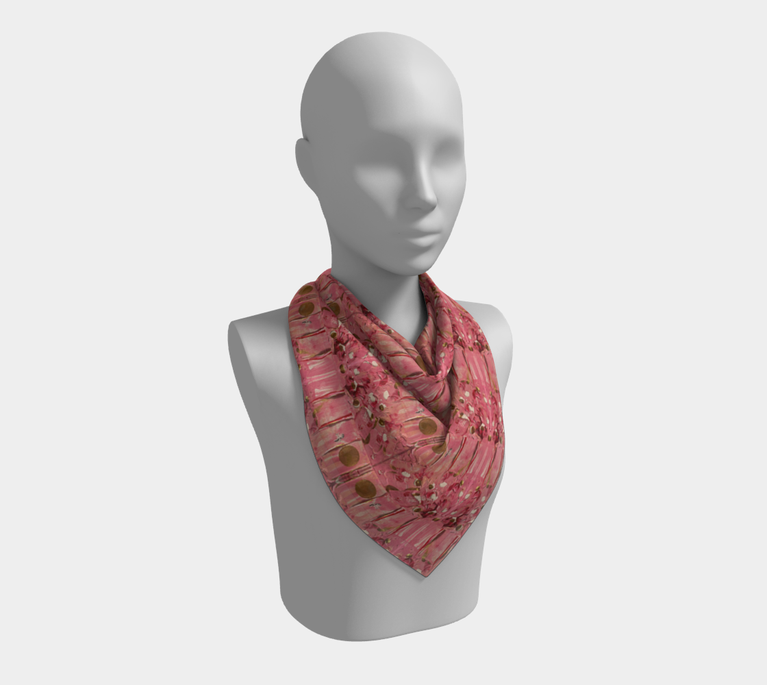 "Gratitude" Square Scarf (Pink, Gold)