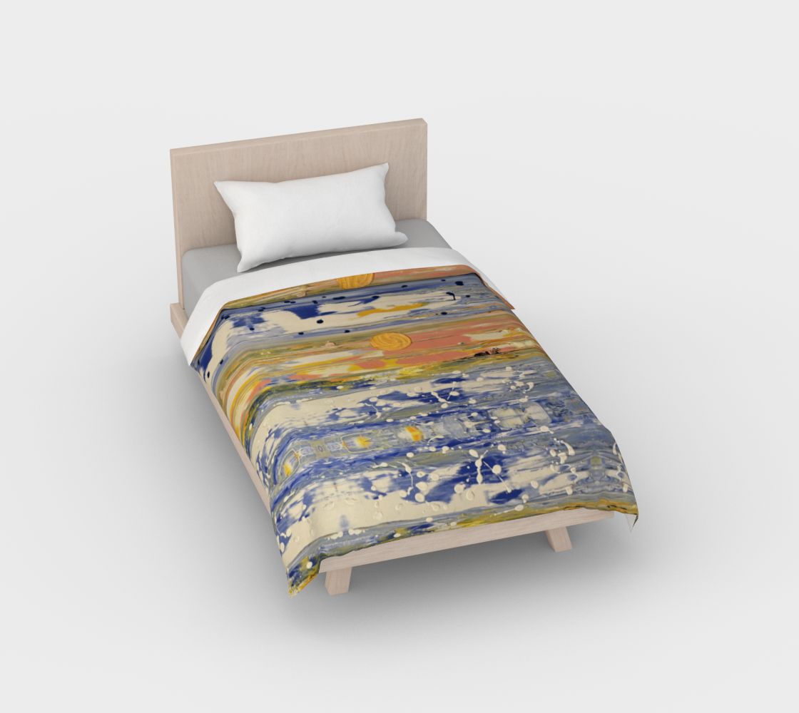 "Bruce County Winter" Duvet Cover ( Buff/White, Blue, Peach, Yellow)