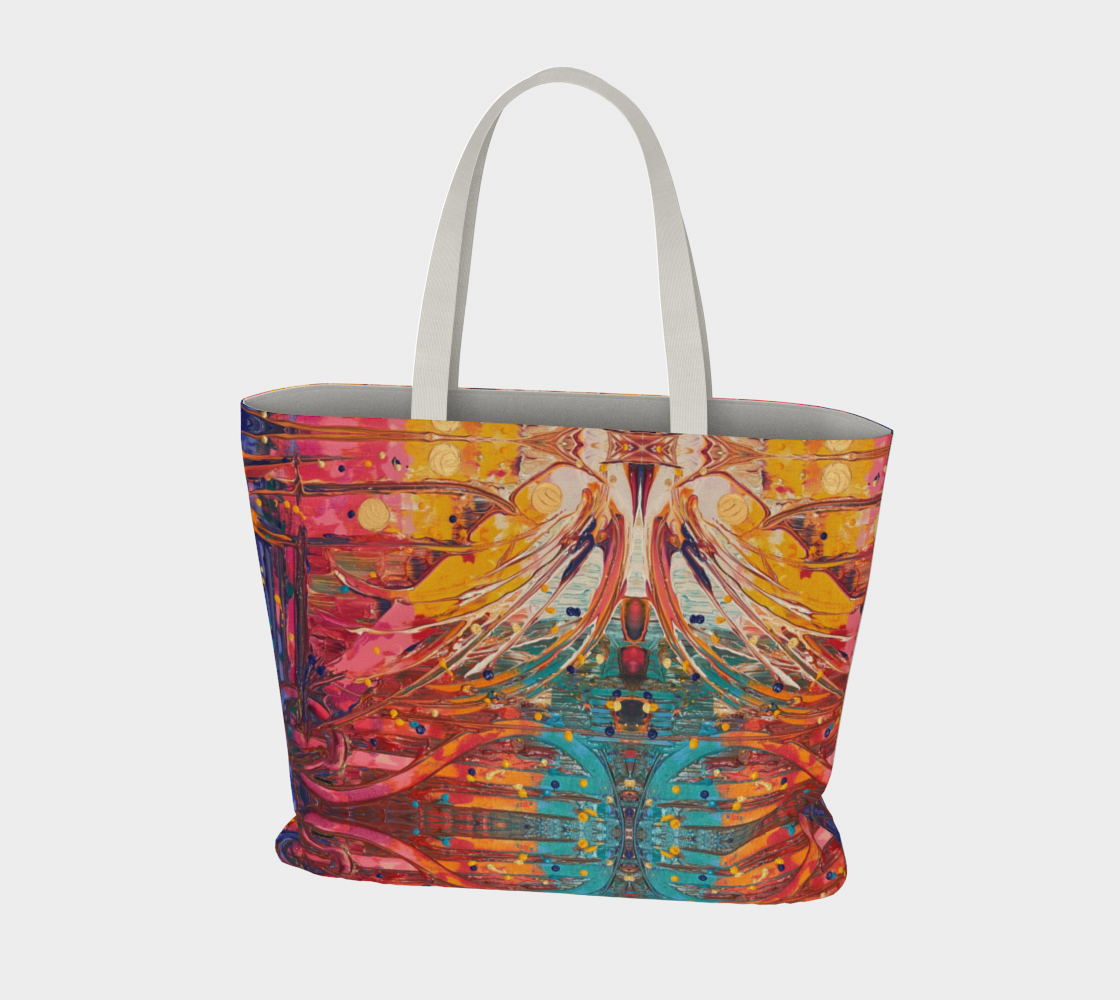 "Love Supreme" Large Tote (Orange, Yellow, Aqua, Pink)