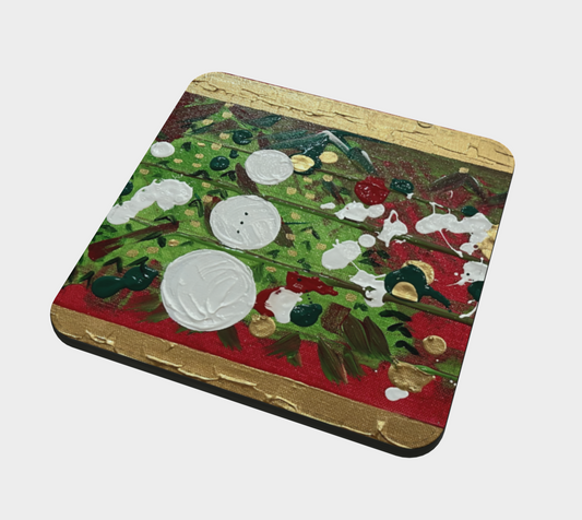 "Winter Frolic" Coaster  (Green, Red)