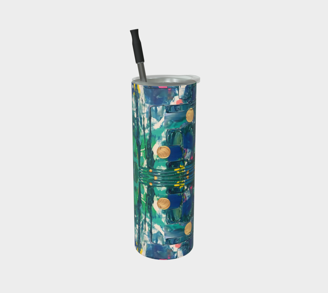 "Water Lilies" Matte Tumbler (Aqua, Green, Blue)