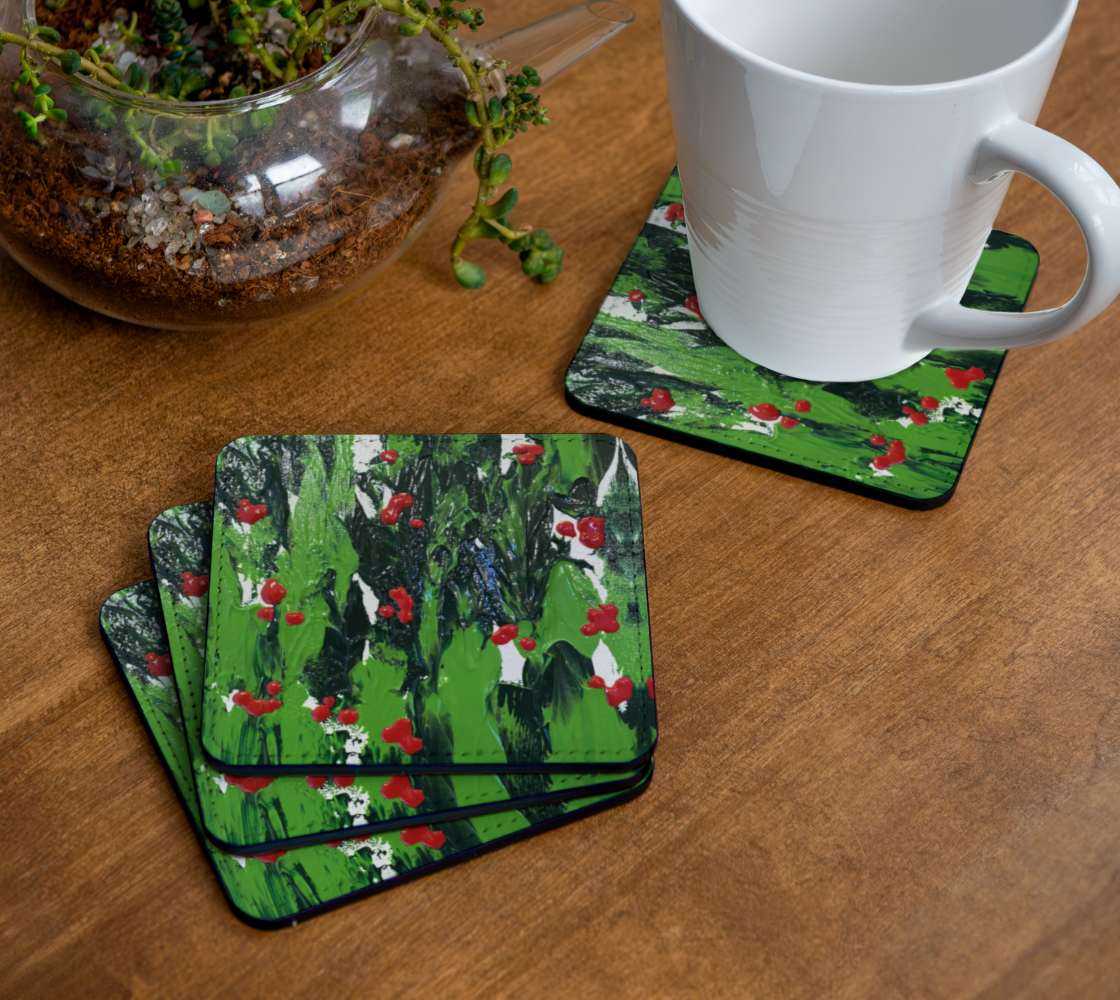 "Holly and Ivy" Coaster  (Green, Red)