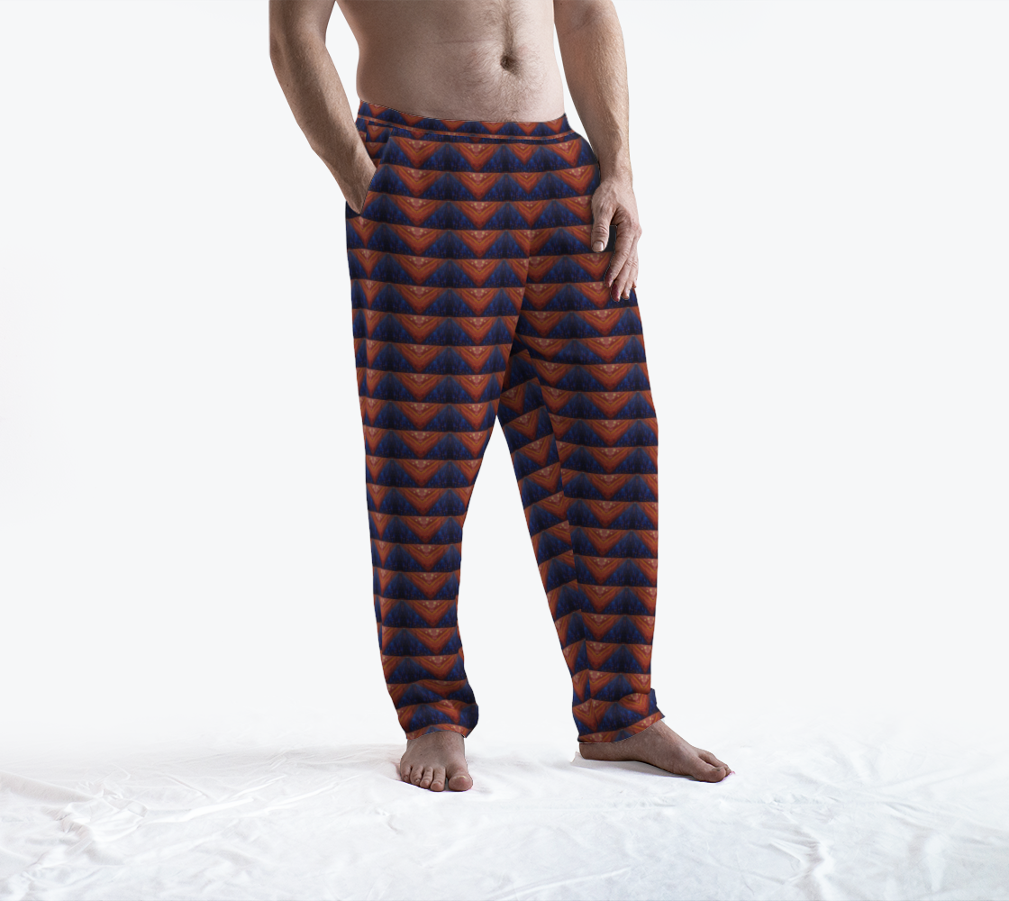 "Geometric Dawn" Lounge Pants (Orange, Blue)