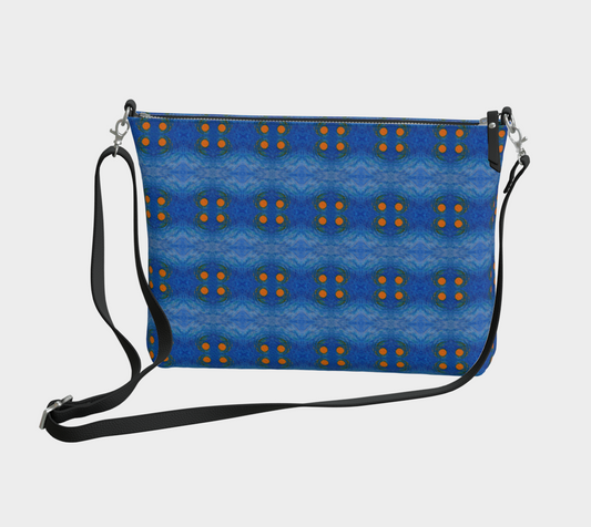 “Air” Vegan Leather Crossbody (Blue, Yellow)