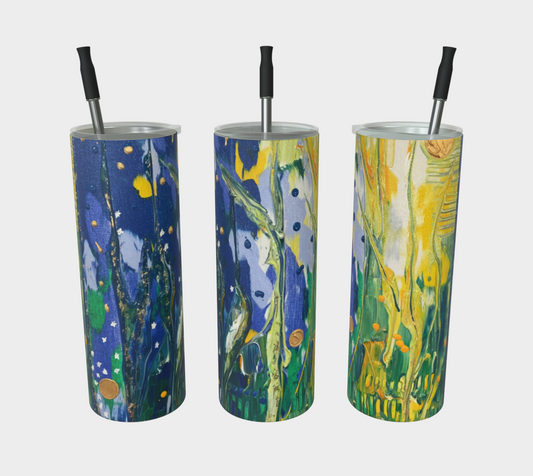 "Spring Awakening" Matte Tumbler (Blue, Yellow, Green)