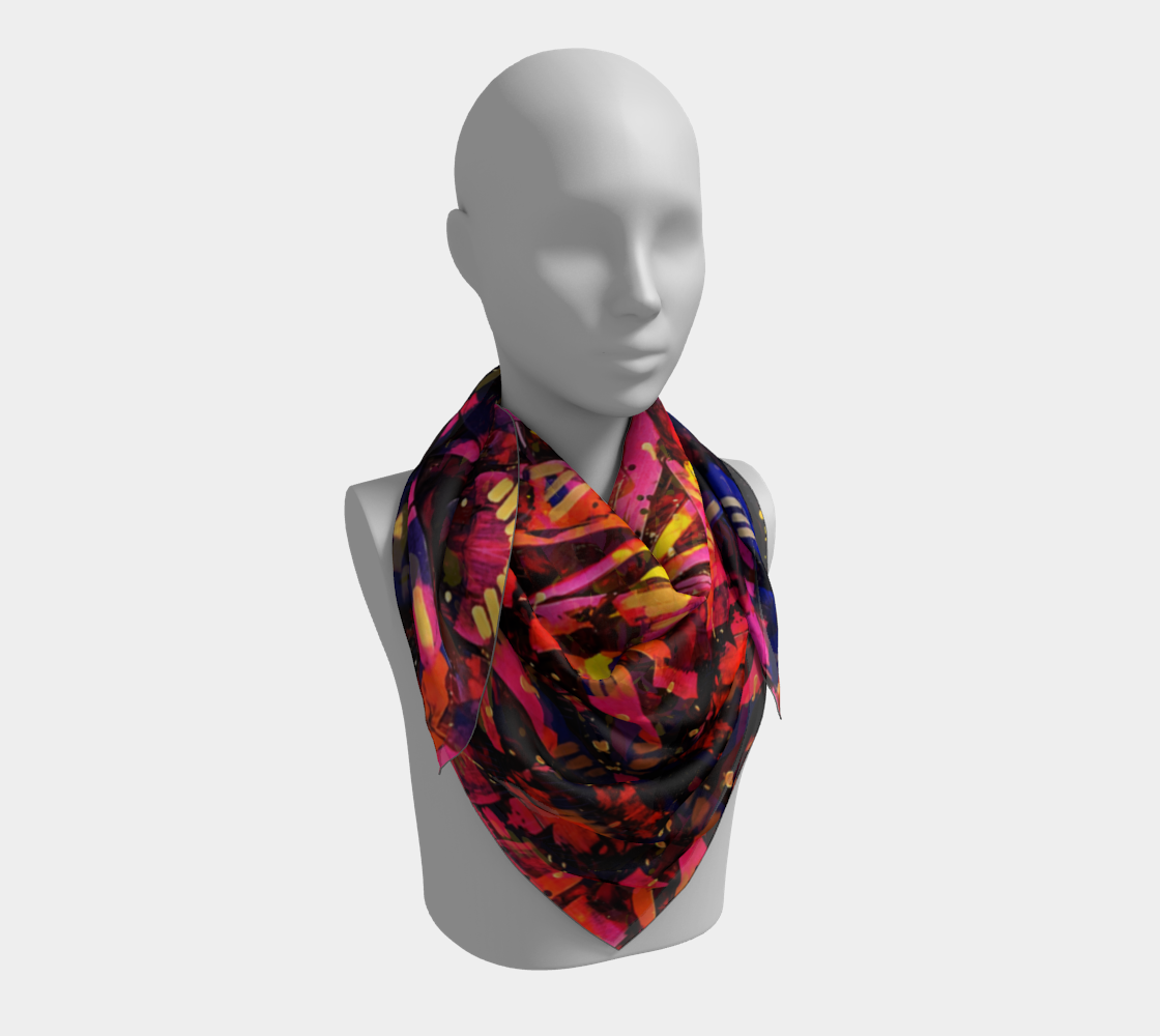 "Mercy" Square Scarf (Orange, Pink, Purple)