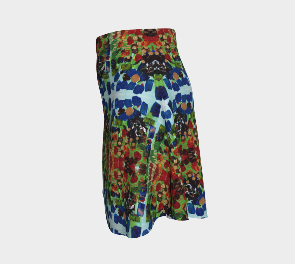 "Fall Garden" Flare Skirt (Blue, Green, Red)