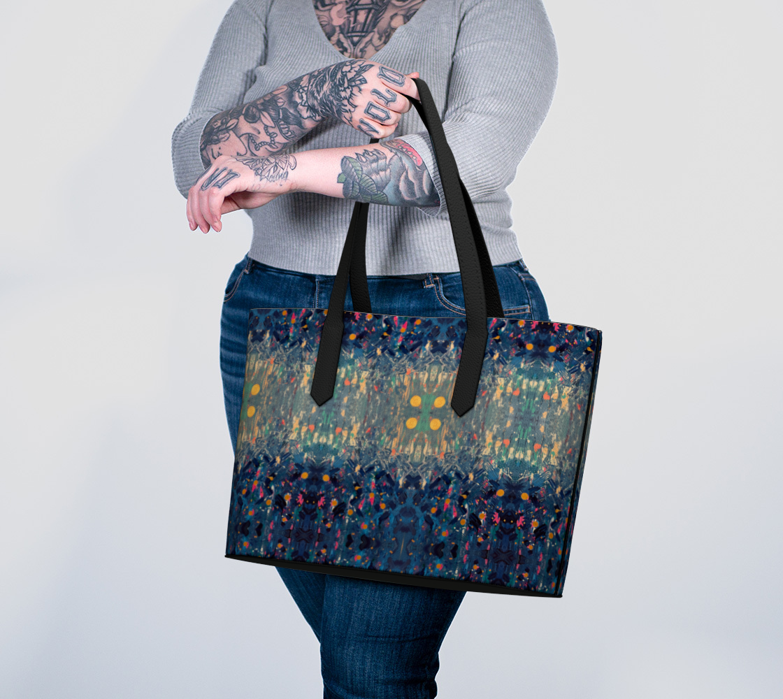 "Blue Mountain" Vegan Leather Tote #2