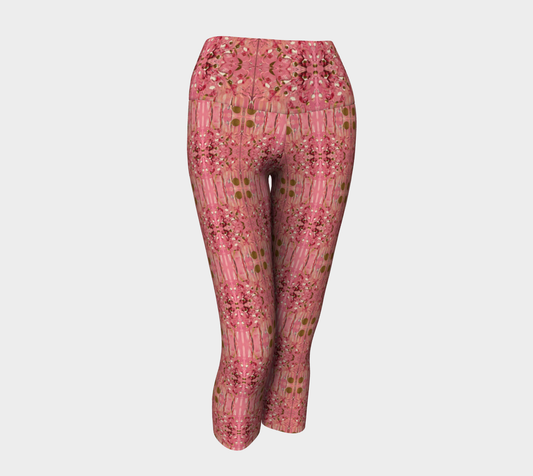 "Gratitude" Yoga Capris  (Pink, Gold)