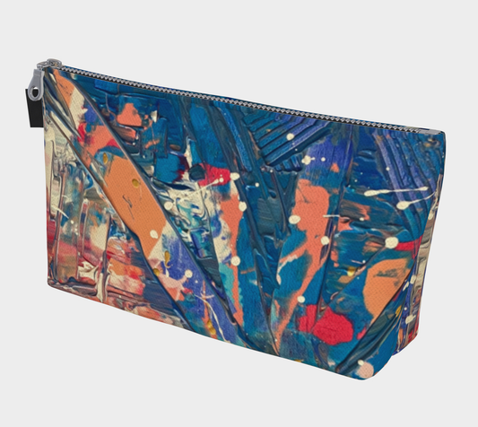 "Pol Roger Everyday" Make Up Bag (Blue, Pink)