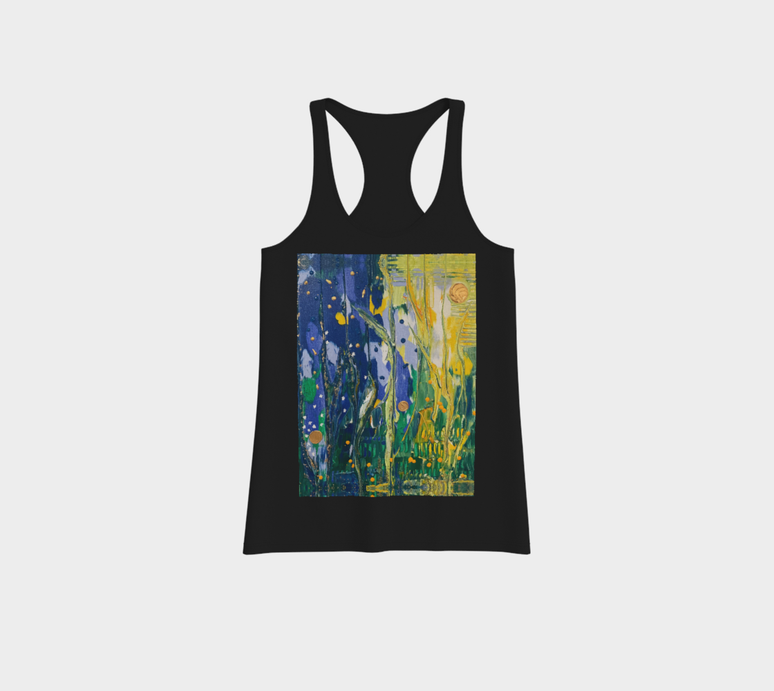"Spring Awakening" Comfort Racerback Tank Top (Black, Green, Yellow)