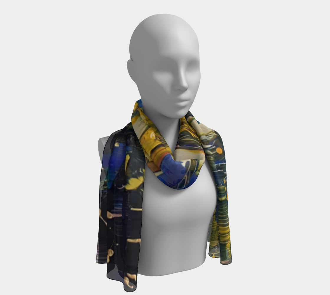 "Bethlehem " Long Scarf (Blue, Yellow)