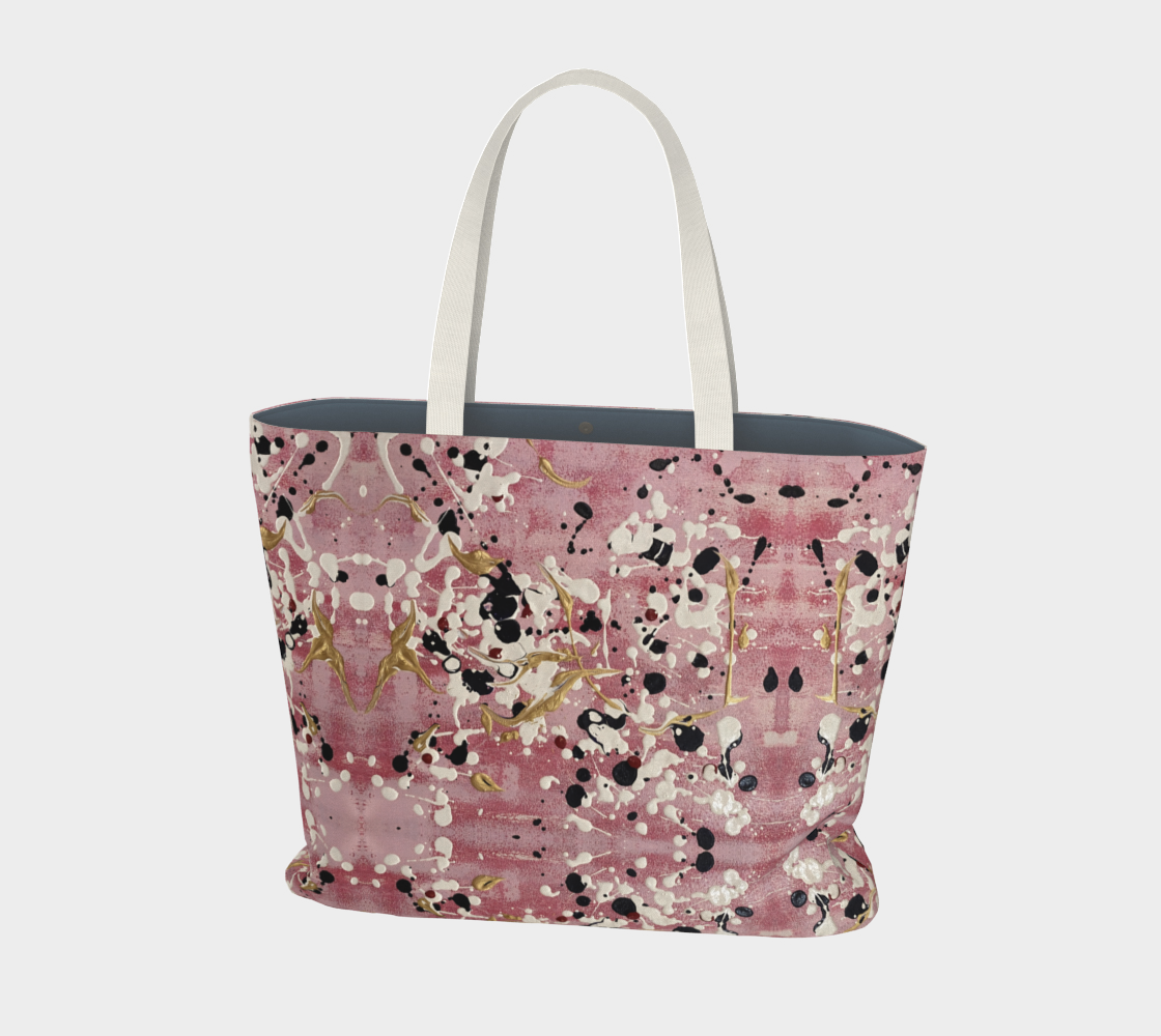 "Cherry Blossoms" Large Tote (Pink, White, Purple)
