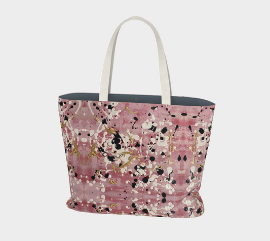 "Cherry Blossoms" Large Tote (Pink, White, Purple)