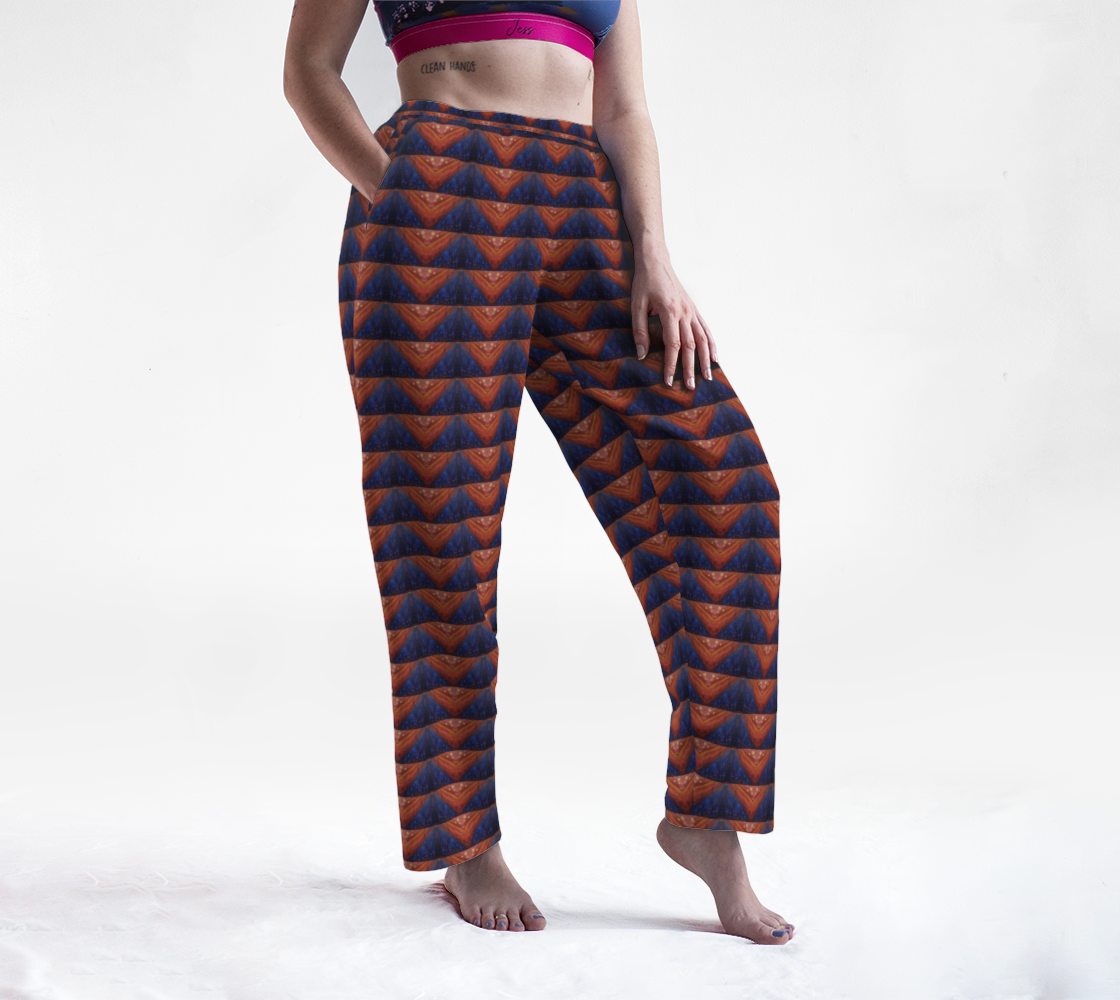 "Geometric Dawn" Lounge Pants (Orange, Blue)