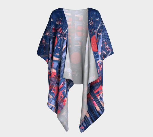"Joy" Draped Short Robe (Blue, Pink)